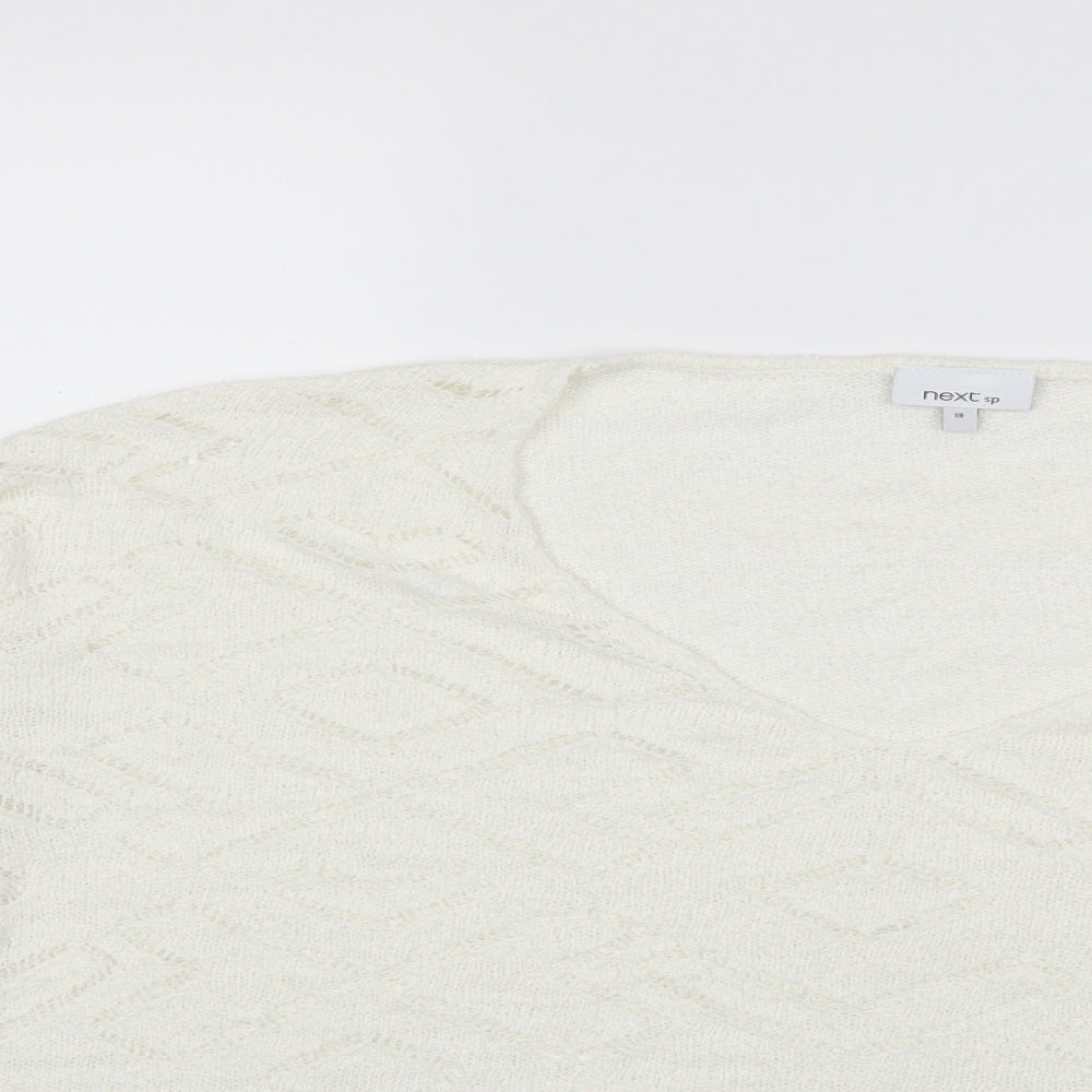 NEXT Womens White  Knit Pullover Jumper Size 18