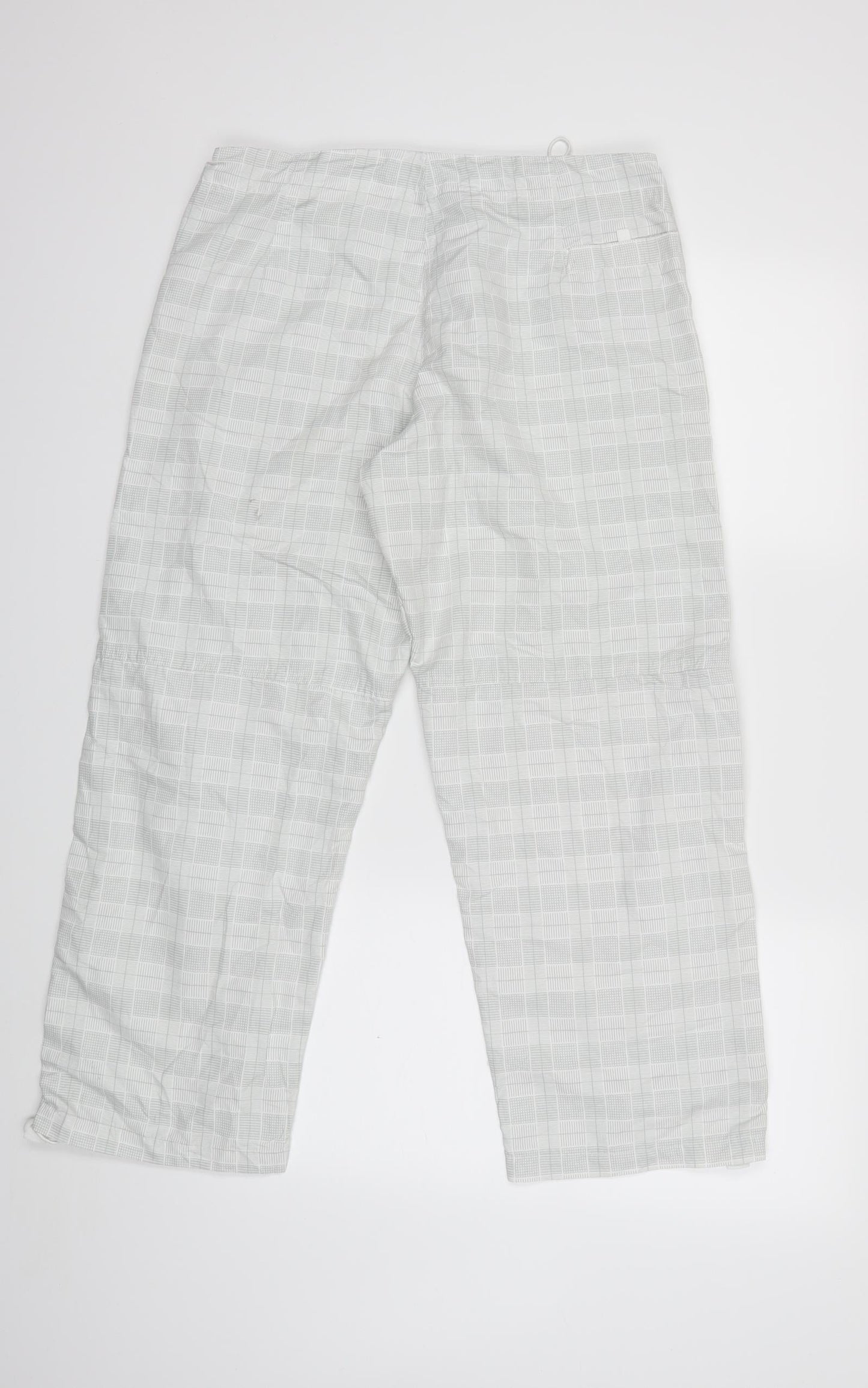 Maddona wear Womens Grey Check  Cropped Trousers Size L L25 in