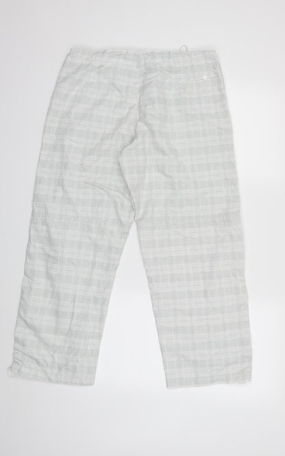 Maddona wear Womens Grey Check  Cropped Trousers Size L L25 in