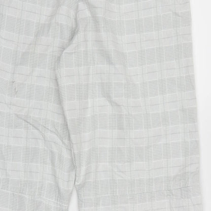 Maddona wear Womens Grey Check  Cropped Trousers Size L L25 in