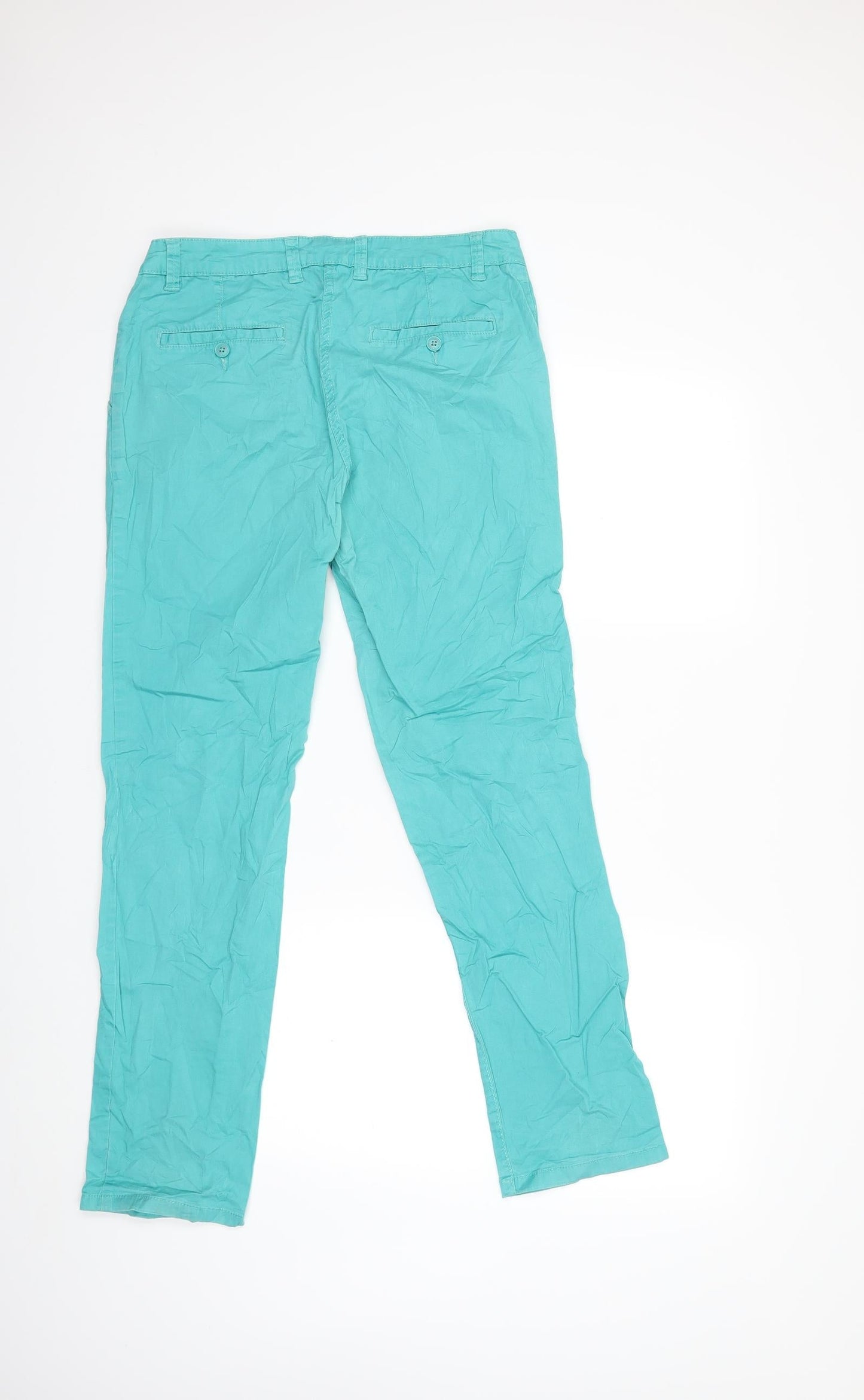 Womens UK Size 10 Up Fashion Regular Fit Chino Green Trousers