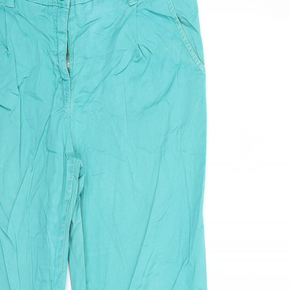 Womens UK Size 10 Up Fashion Regular Fit Chino Green Trousers