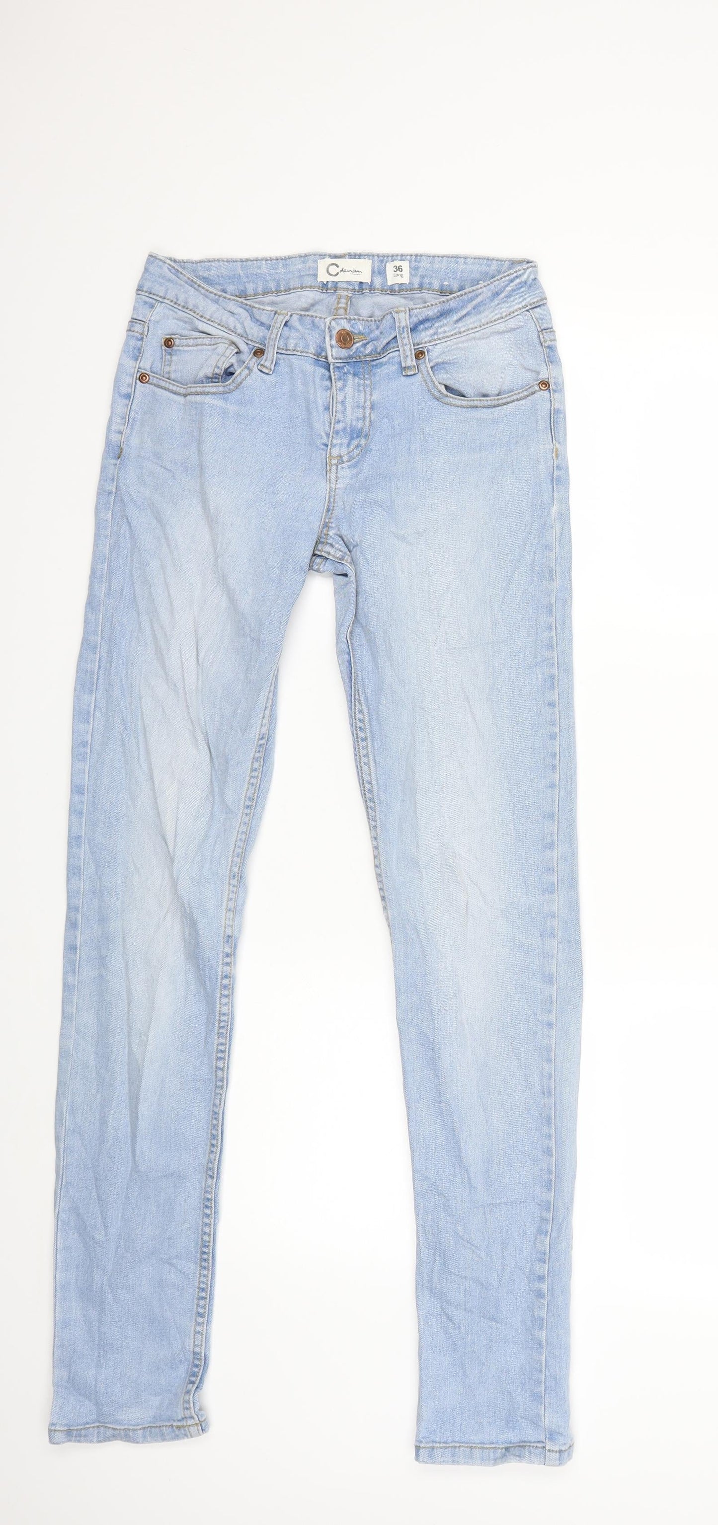 Womens UK Size 8 C Denim Regular Fit Skinny Blue Jeans