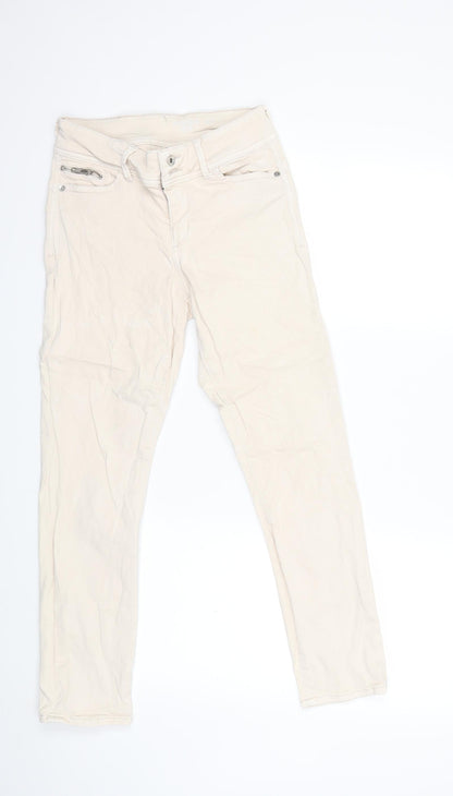 Womens UK Size 10 Lindex Regular Fit Skinny Beige Jeans