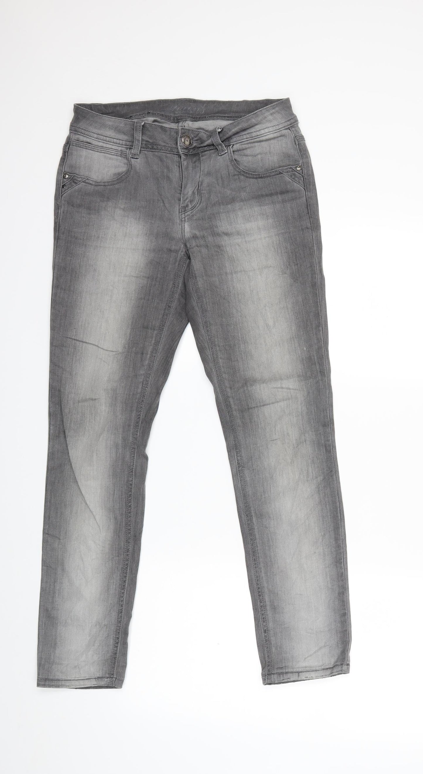 Womens UK Size 30 in Preworn Regular Fit Skinny Grey Jeans