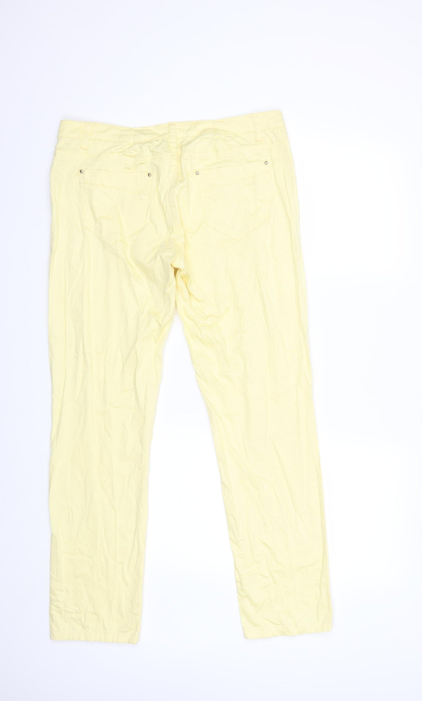 KASHITU  Womens Yellow  Denim Straight Jeans Size 34 in L28 in