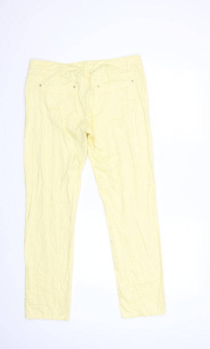 KASHITU  Womens Yellow  Denim Straight Jeans Size 34 in L28 in