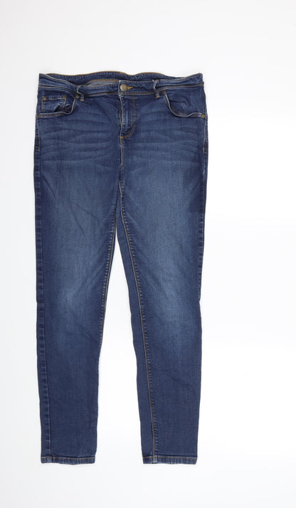 Womens UK Size 34 in Preworn Regular Fit Skinny Blue Jeans