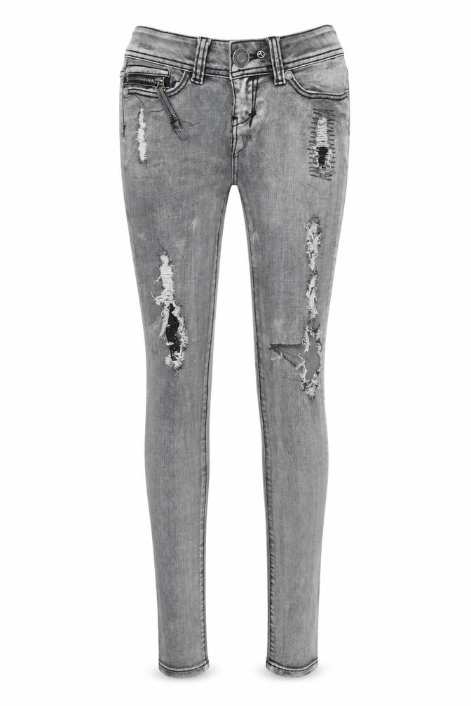 Womens UK Size 2XS TALLY WEiJL Regular Fit Skinny Grey Jeans