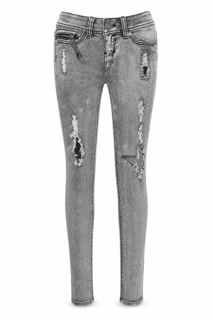 Womens UK Size 2XS TALLY WEiJL Regular Fit Skinny Grey Jeans