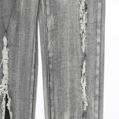Womens UK Size 2XS TALLY WEiJL Regular Fit Skinny Grey Jeans