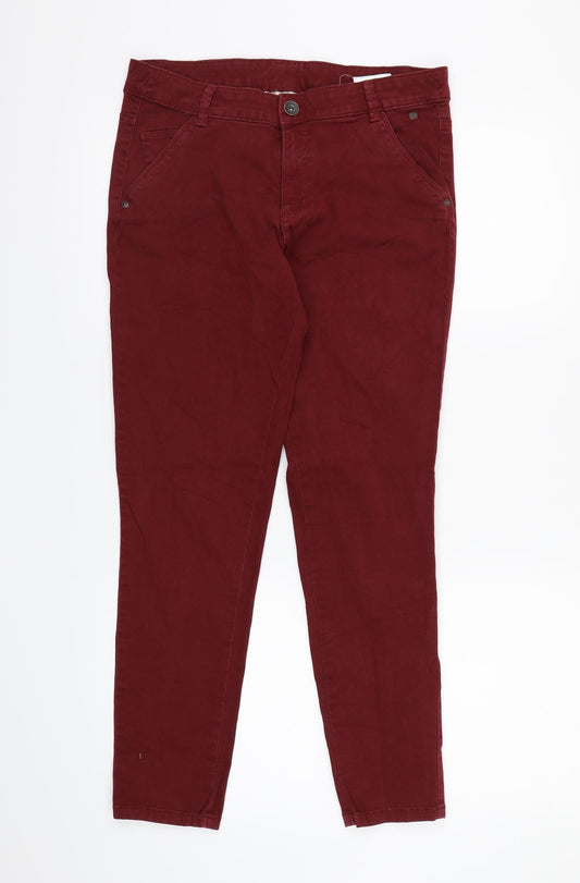 Clockhouse Womens Brown  Denim Skinny Jeans  L26 in - BURGUNDY