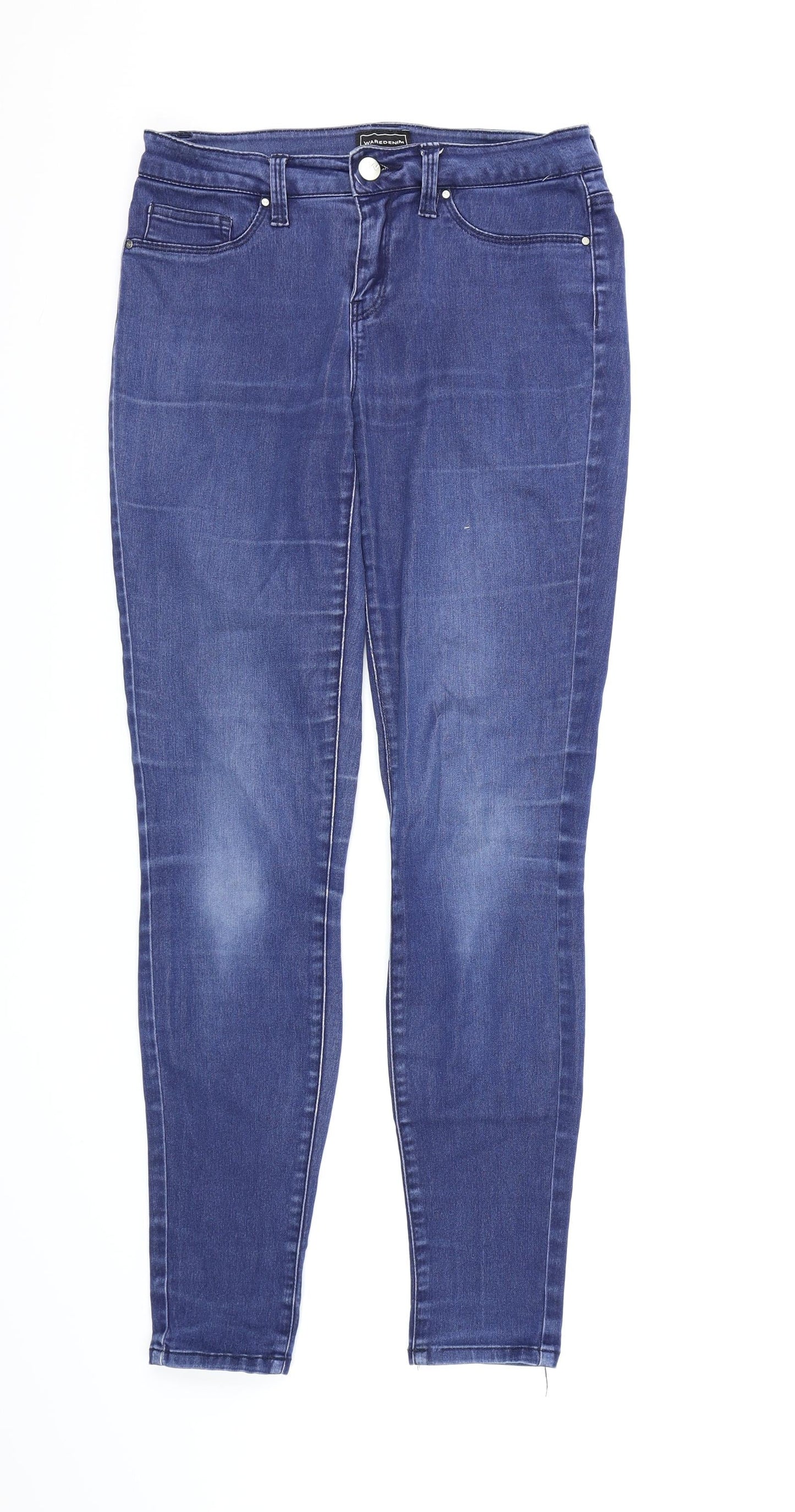 Womens UK Size 10 Waredenim Regular Fit Skinny Blue Jeans