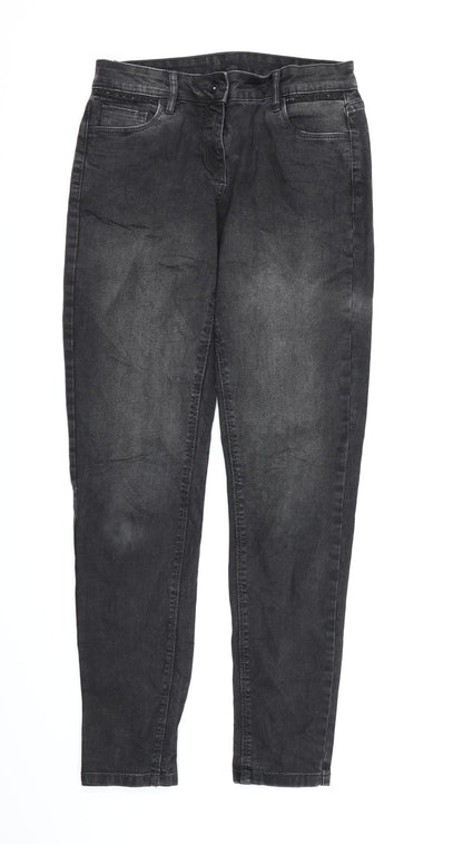 Up 2 Fashion Womens Black  Denim Mom Jeans Size 10 L30 in
