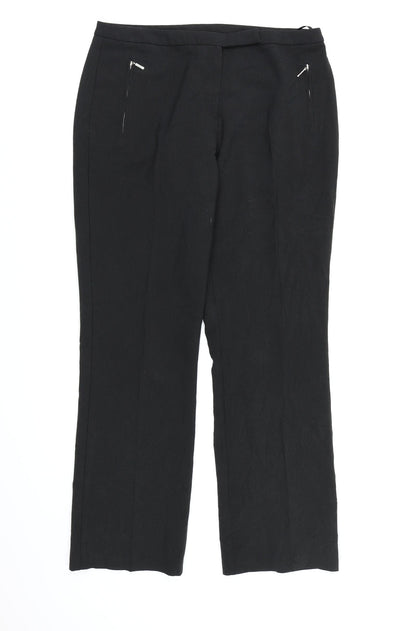 Womens UK Size 12 BHS Regular Fit Dress Pants Black Trousers