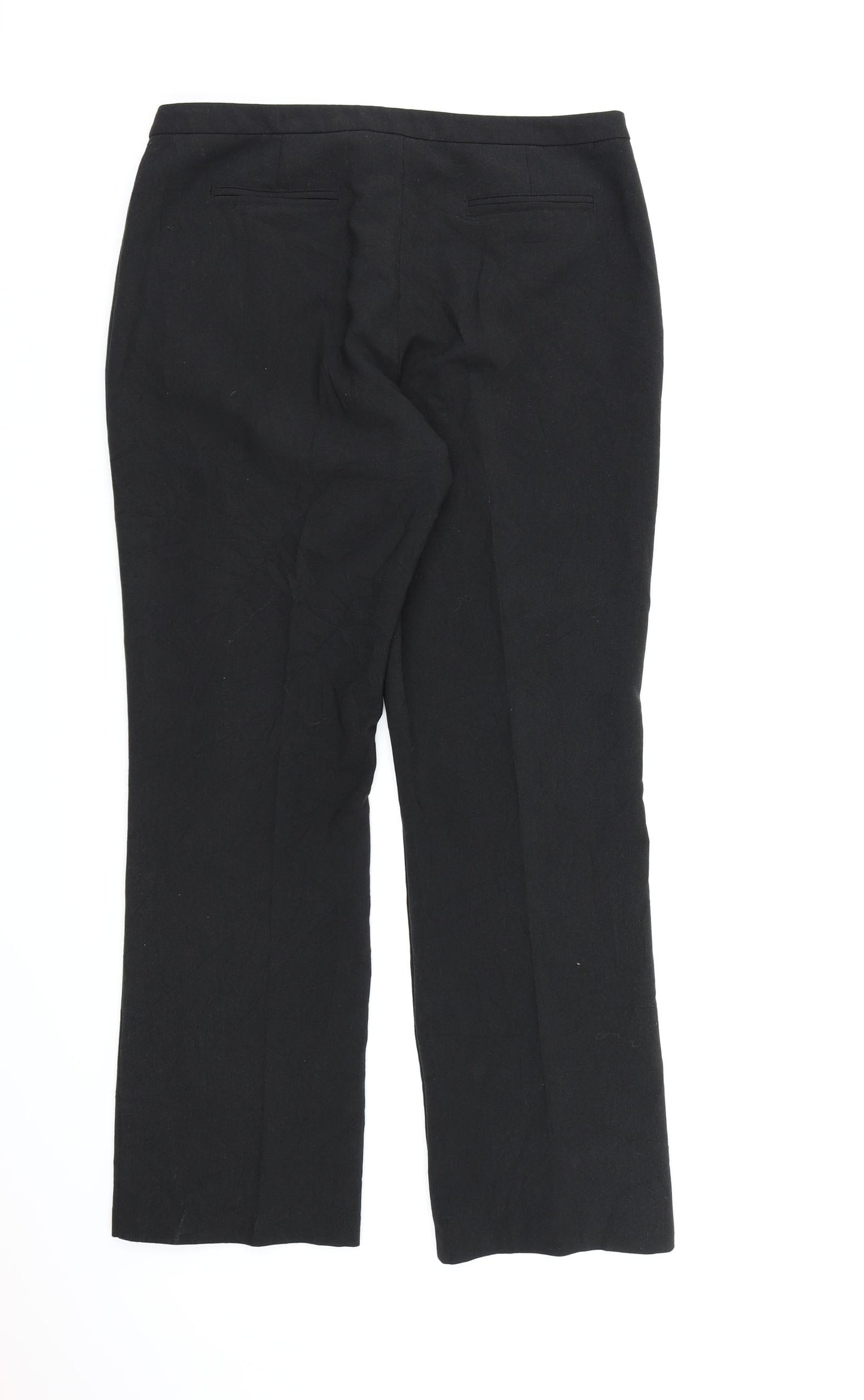 Womens UK Size 12 BHS Regular Fit Dress Pants Black Trousers