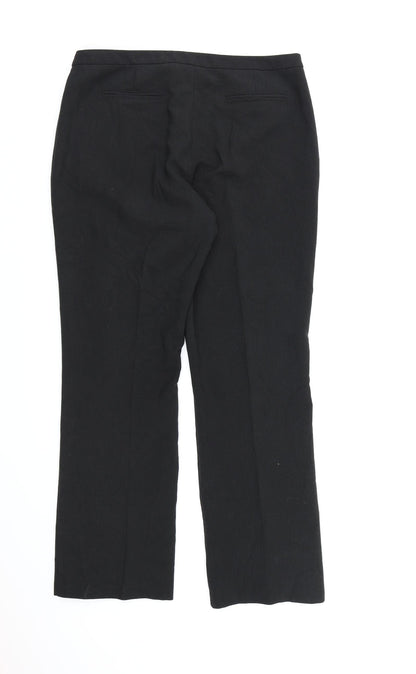 Womens UK Size 12 BHS Regular Fit Dress Pants Black Trousers
