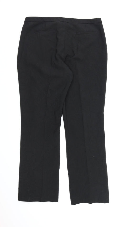 Womens UK Size 12 BHS Regular Fit Dress Pants Black Trousers