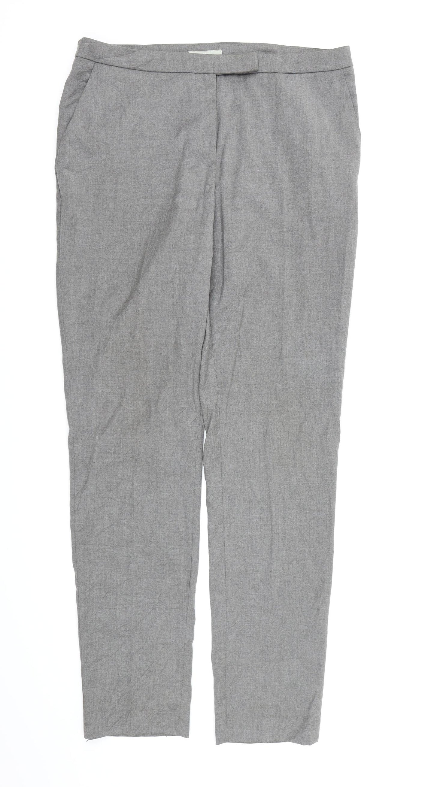 Womens UK Size 12 H&M Regular Fit Dress Pants Grey Trousers