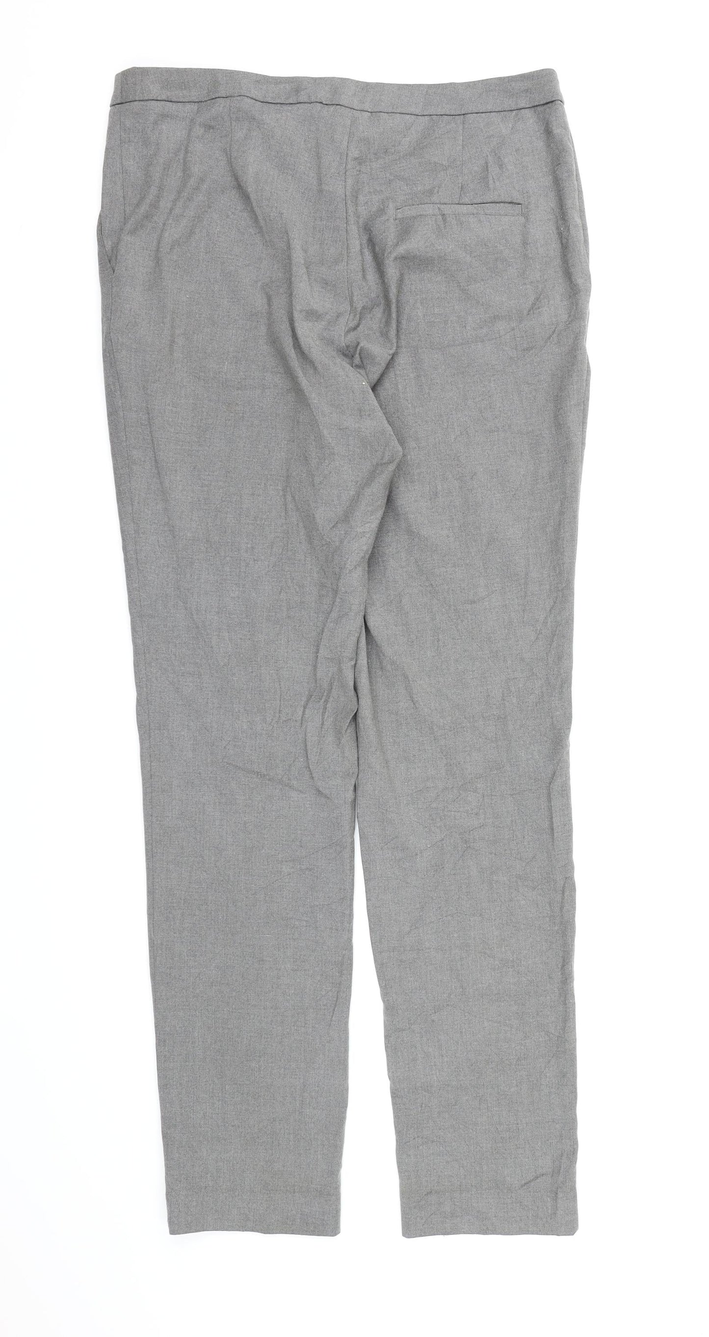 Womens UK Size 12 H&M Regular Fit Dress Pants Grey Trousers