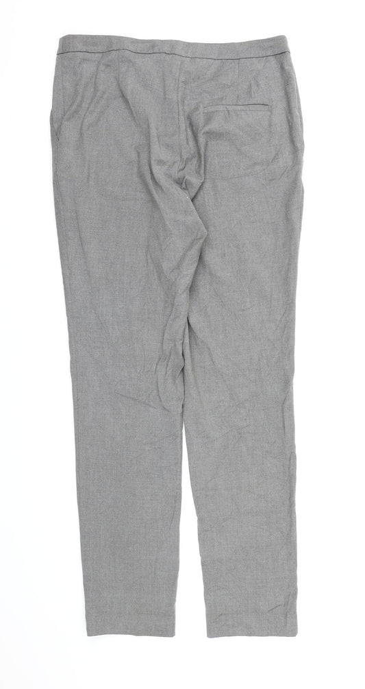 Womens UK Size 12 H&M Regular Fit Dress Pants Grey Trousers