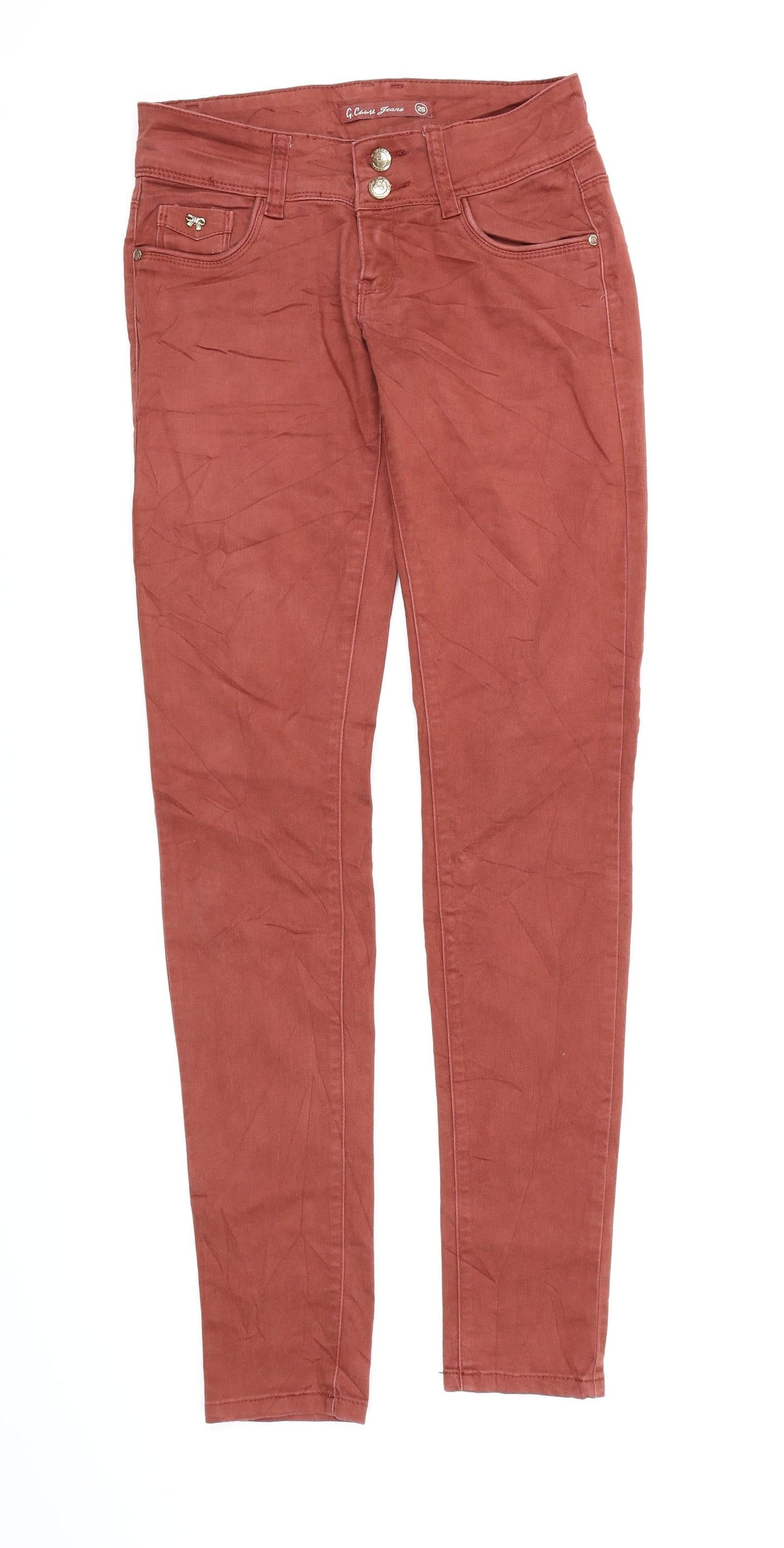 Womens UK Size  Preworn Regular Fit Skinny Brown Jeans