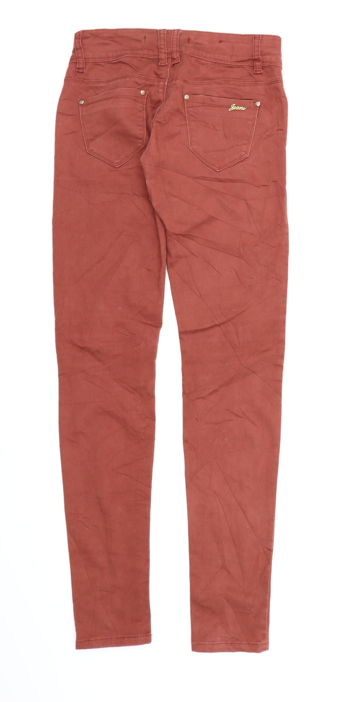 Womens UK Size  Preworn Regular Fit Skinny Brown Jeans