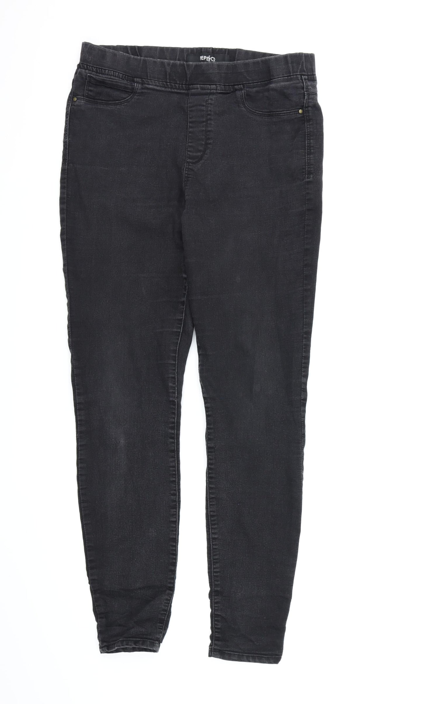 Pep&Co Womens Black  Denim Jegging Jeans Size 12 L27 in