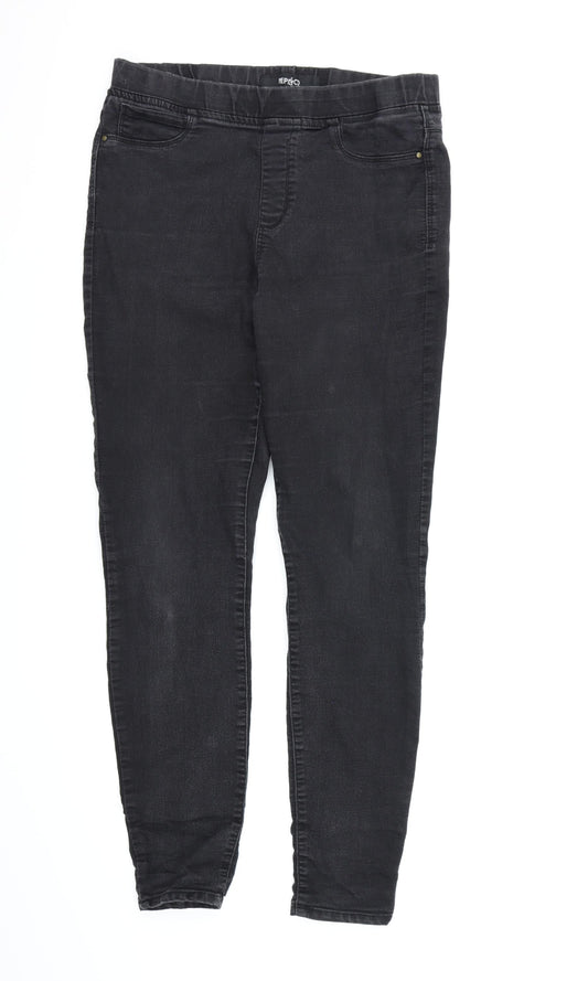 Pep&Co Womens Black  Denim Jegging Jeans Size 12 L27 in