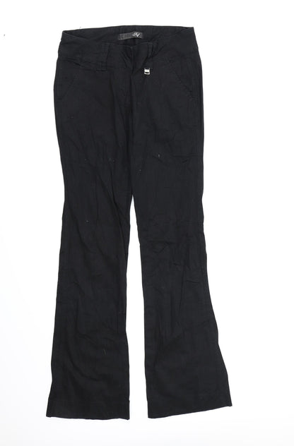 Womens UK Size 6 Preworn Regular Fit Bootcut Black Jeans