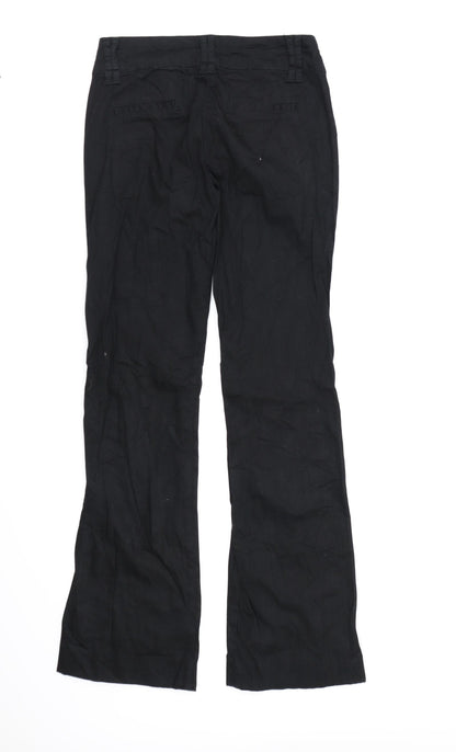 Womens UK Size 6 Preworn Regular Fit Bootcut Black Jeans