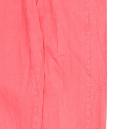 Womens UK Size 12 Preworn Regular Fit Straight Pink Jeans