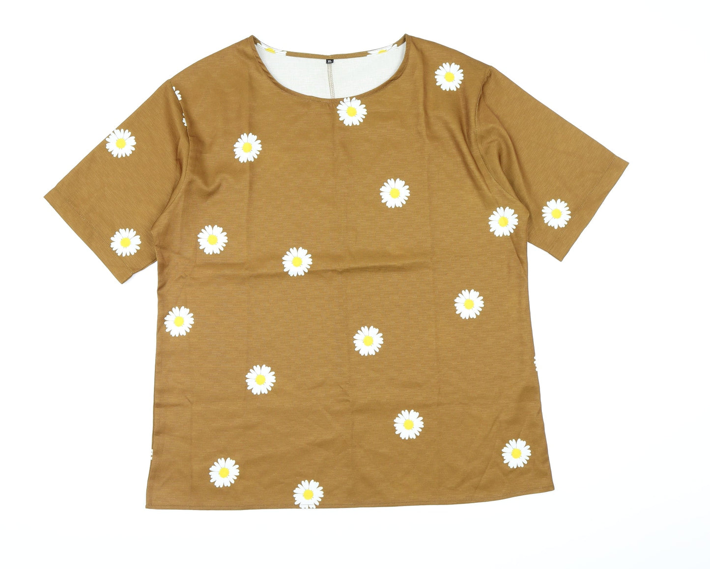 Womens UK Size XL Preworn Brown Basic T-Shirt