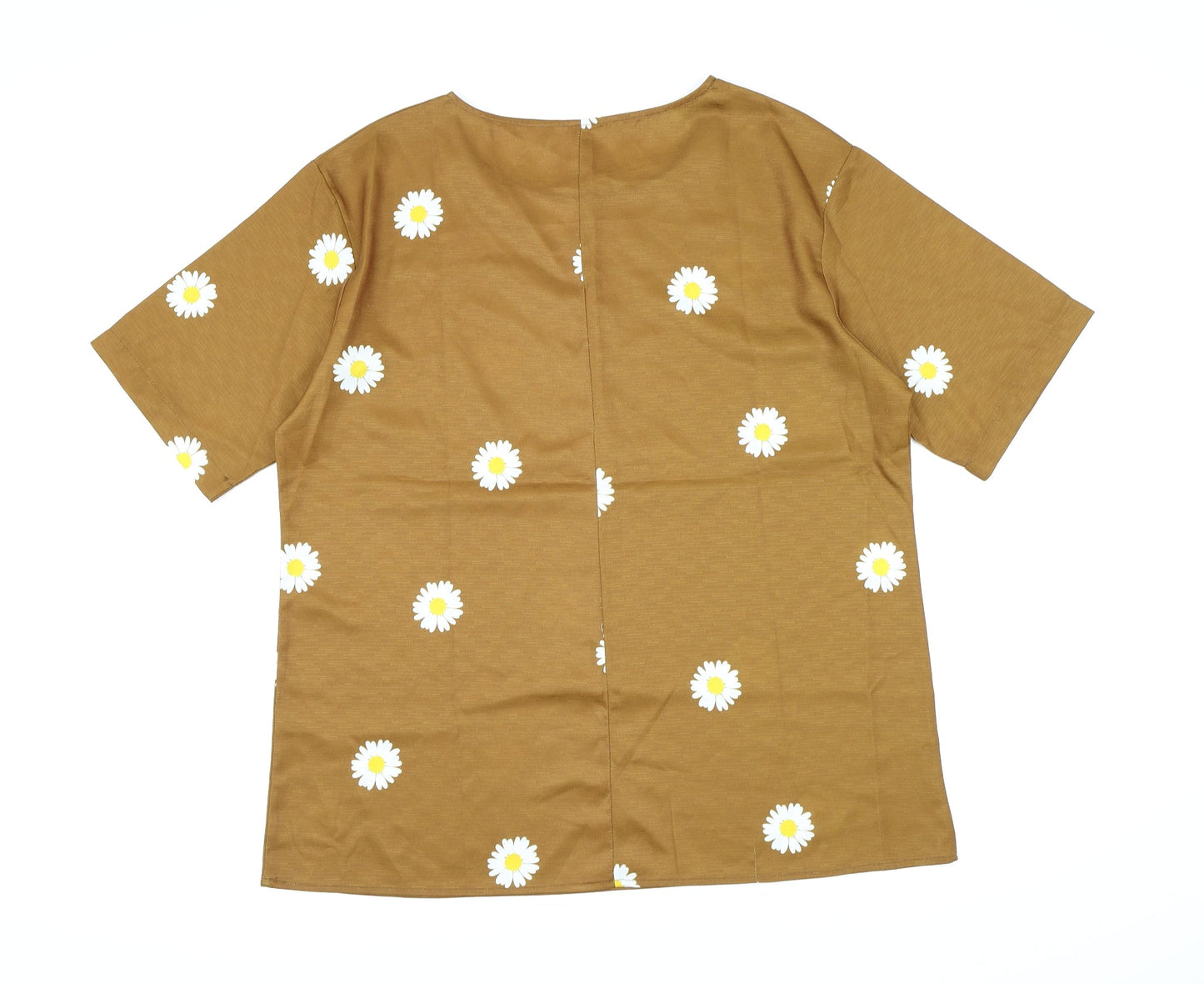 Womens UK Size XL Preworn Brown Basic T-Shirt