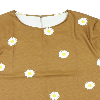 Womens UK Size XL Preworn Brown Basic T-Shirt