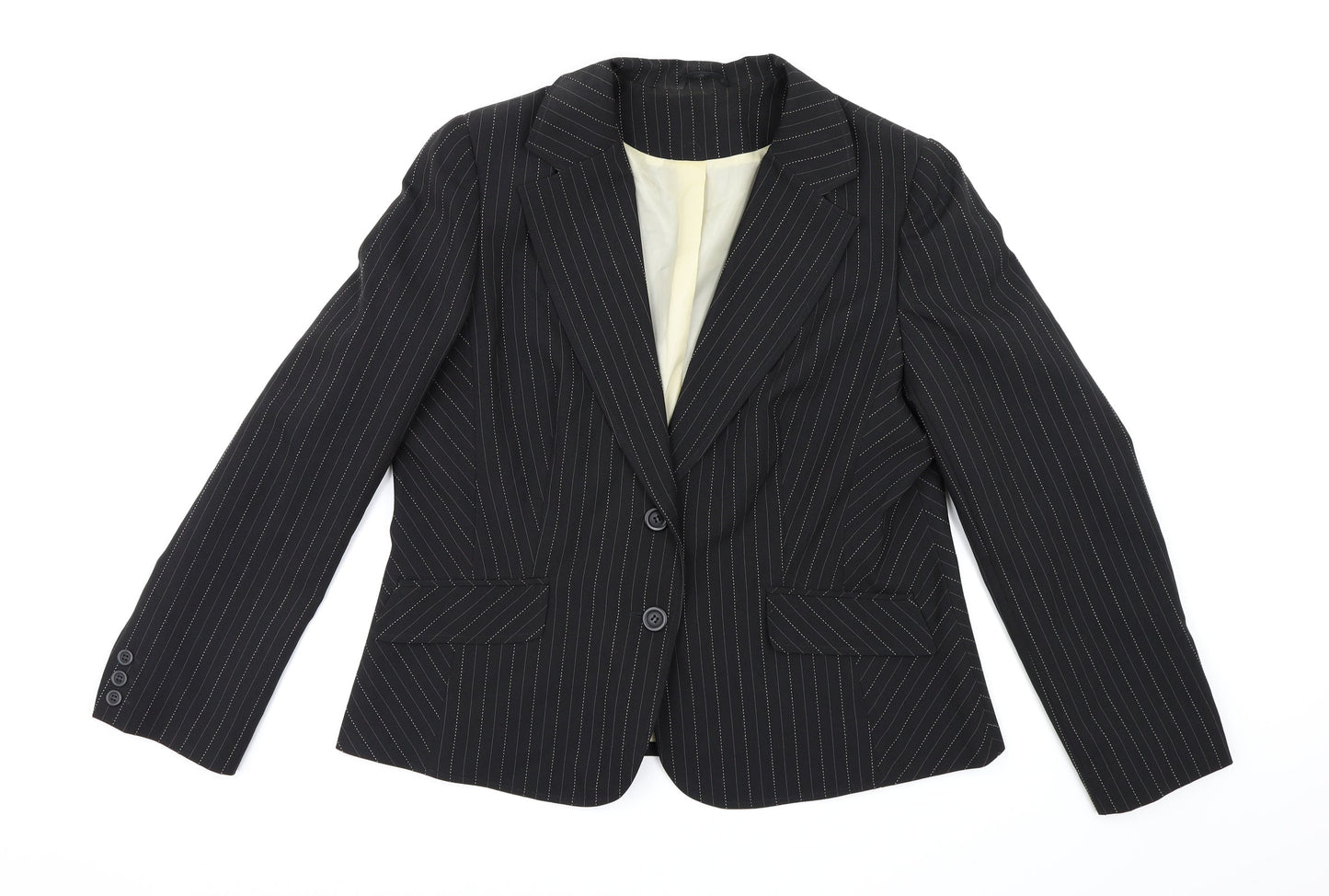 Dorothy Perkins Womens Black Striped Rayon Jacket Blazer Size 18