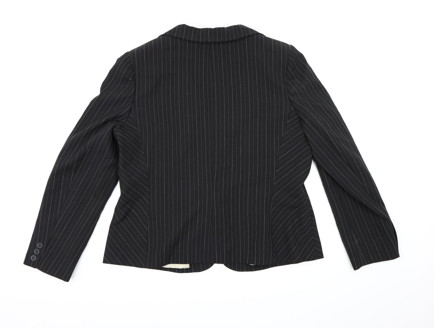 Dorothy Perkins Womens Black Striped Rayon Jacket Blazer Size 18