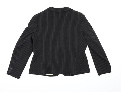 Dorothy Perkins Womens Black Striped Rayon Jacket Blazer Size 18
