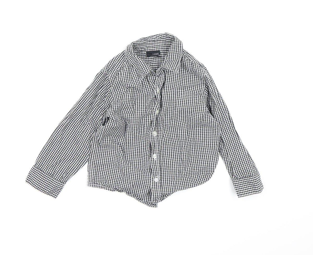 Next Boys Black Check  Basic Button-Up Size 2-3 Years