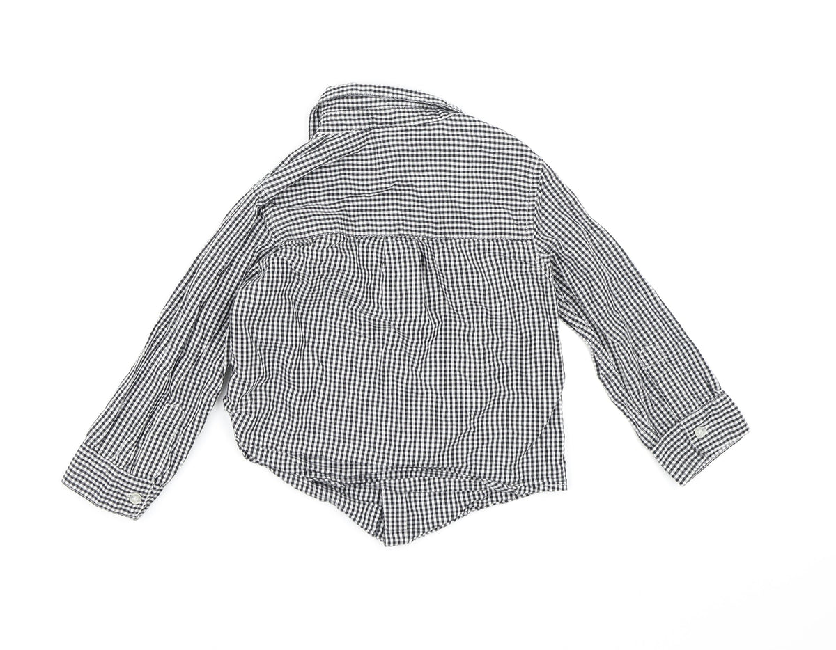 Next Boys Black Check  Basic Button-Up Size 2-3 Years