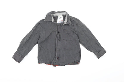 Urban Rascals Boys Grey Striped  Basic Button-Up Size 2-3 Years