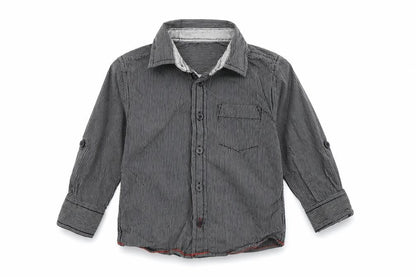 Urban Rascals Boys Grey Striped  Basic Button-Up Size 2-3 Years