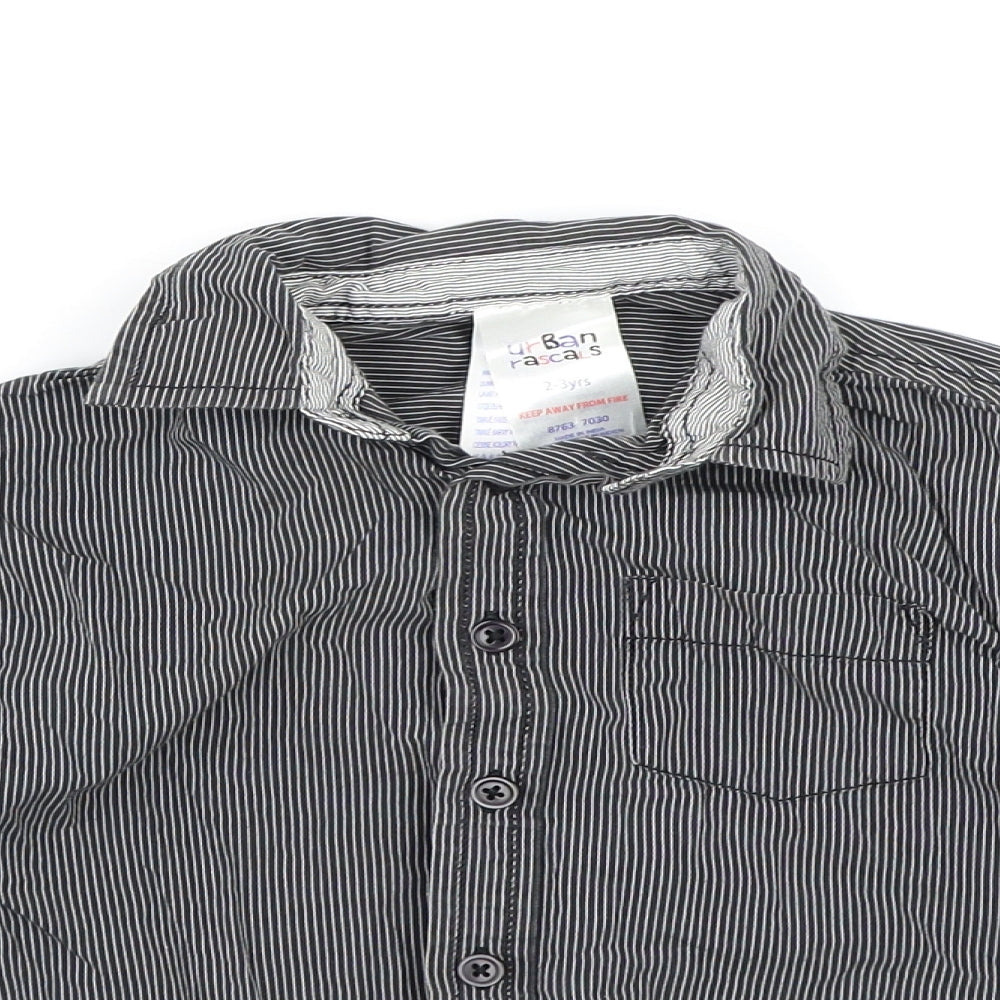 Urban Rascals Boys Grey Striped  Basic Button-Up Size 2-3 Years