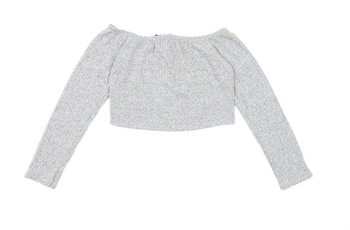 PRETTYLITTLETHING Womens Grey  Knit Pullover Jumper Size 12