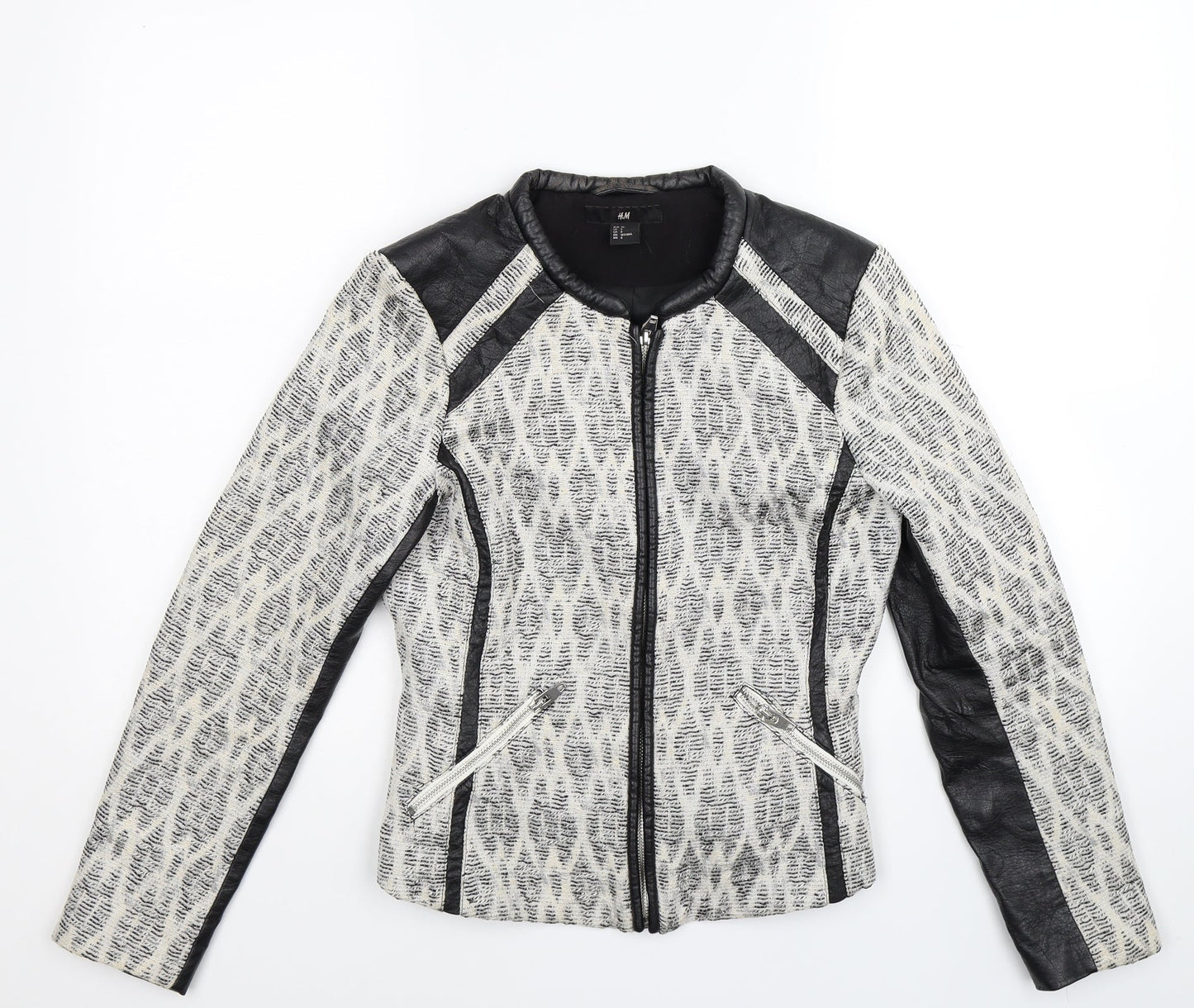 H&M Womens Multicoloured Geometric  Jacket Blazer Size 10