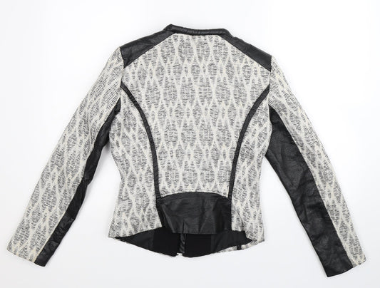 H&M Womens Multicoloured Geometric  Jacket Blazer Size 10