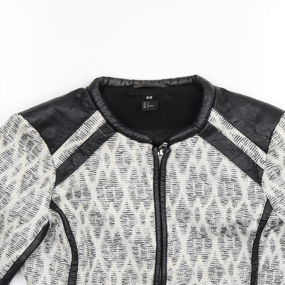 H&M Womens Multicoloured Geometric  Jacket Blazer Size 10