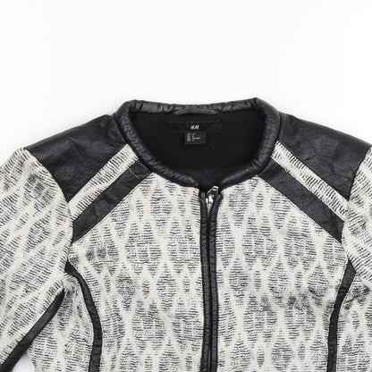 H&M Womens Multicoloured Geometric  Jacket Blazer Size 10