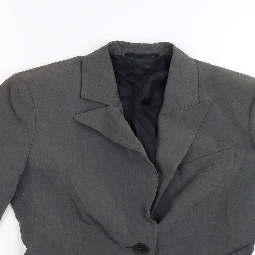Womens UK Size 10 Preworn Regular Grey Suit Jacket