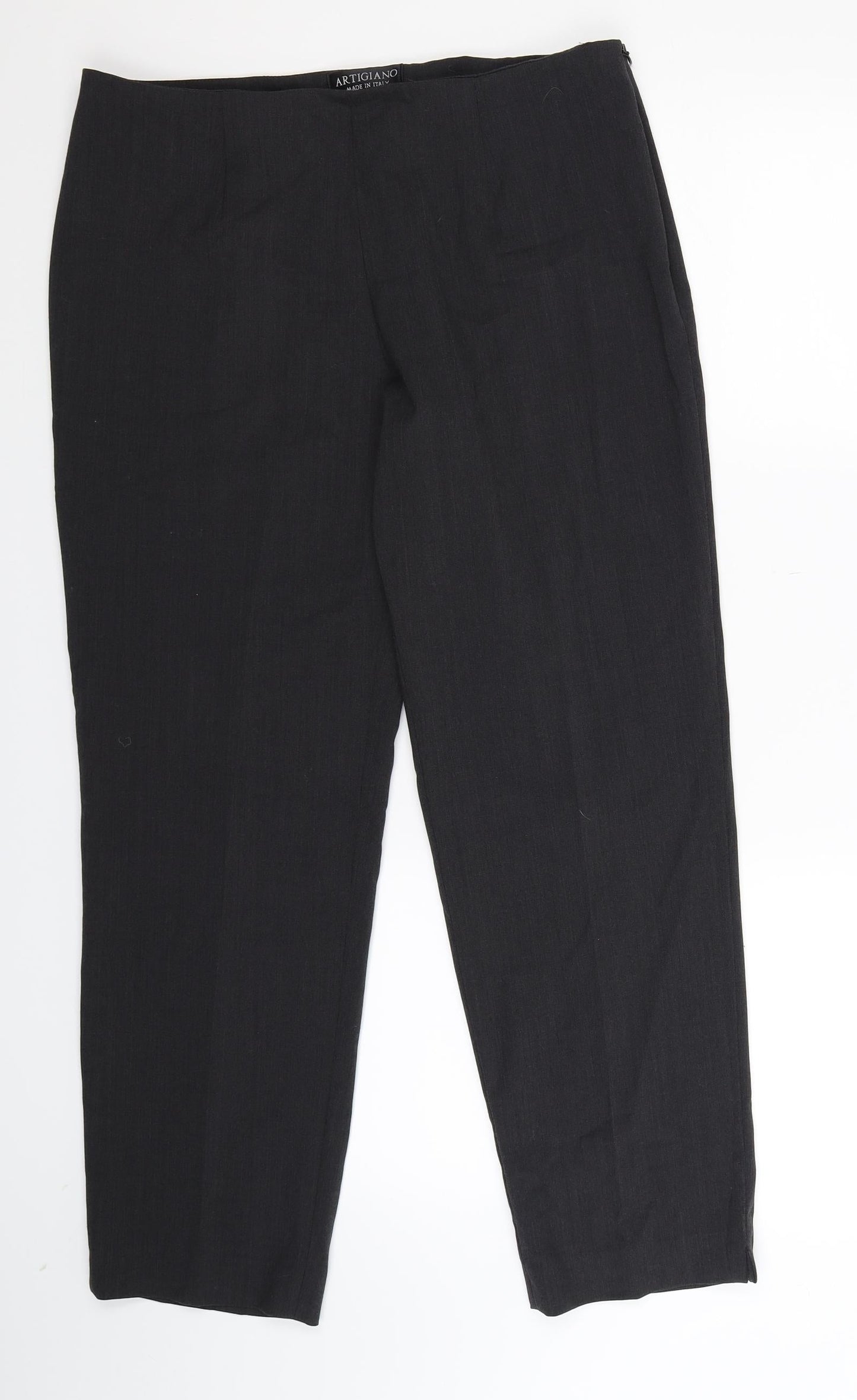 Womens UK Size 32 in Artigiano Regular Fit Dress Pants Black Trousers